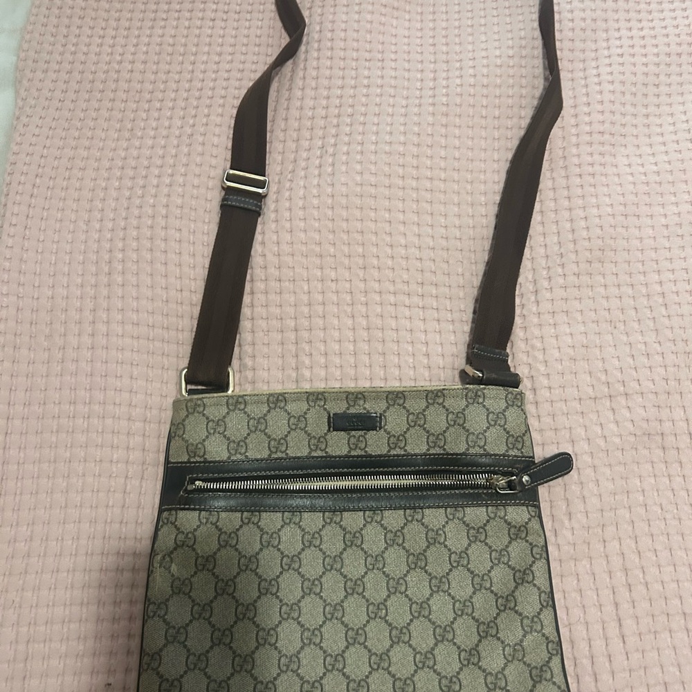 Gucci Beige/Brown Monogram Crossbody Bag